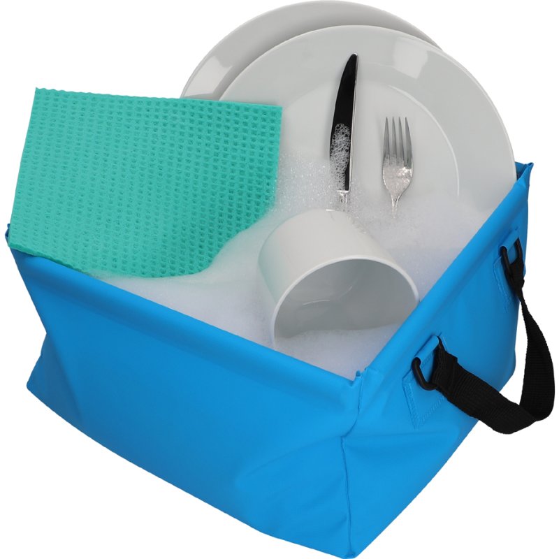 Cartrend bac de lavage pliable, carré, bleu, 15 litres